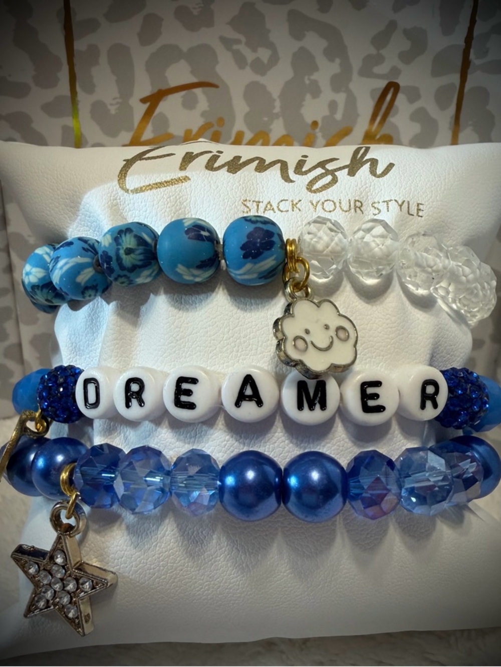New ERIMISH Bracelets - 3 Pc - Blue - Custom Regular, Kids or Extended Size
